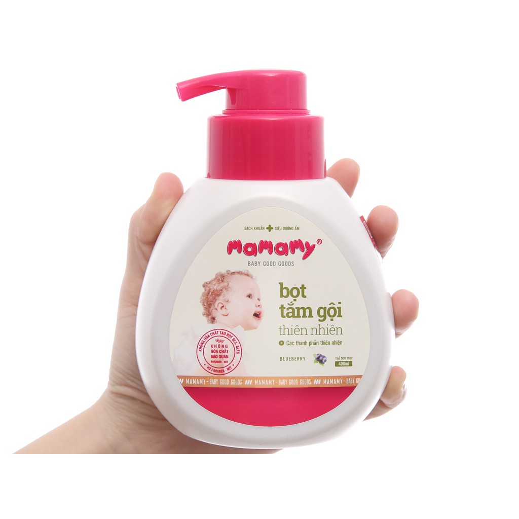 Bọt tắm gội thiên nhiên Mamamy Raspberry 400ml