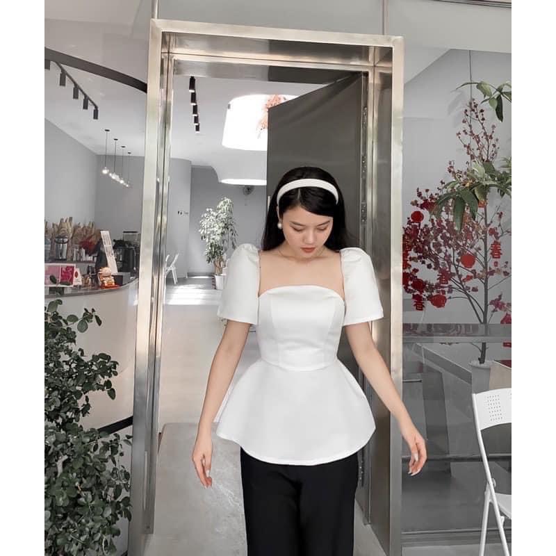 Áo PepLum Cổ Vuông Tay Phồng Thiết Kế Cho Nữ BigSize 50-90kg - SHIP HOẢ TỐC TPHCM