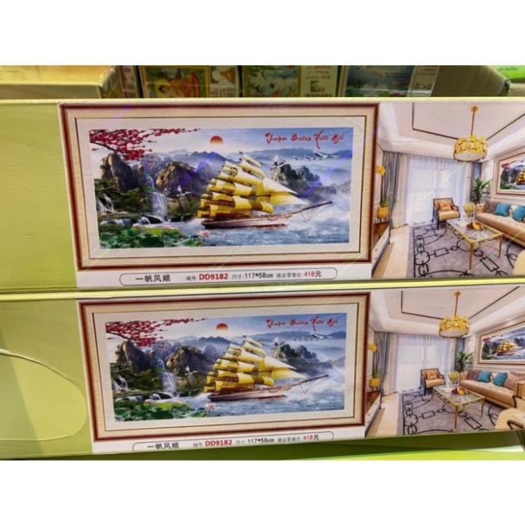 Tranh đính đá THUẬN BUỒM XUÔI GIÓ  dream valley 1m2*58cm- D9182( chưa đính)