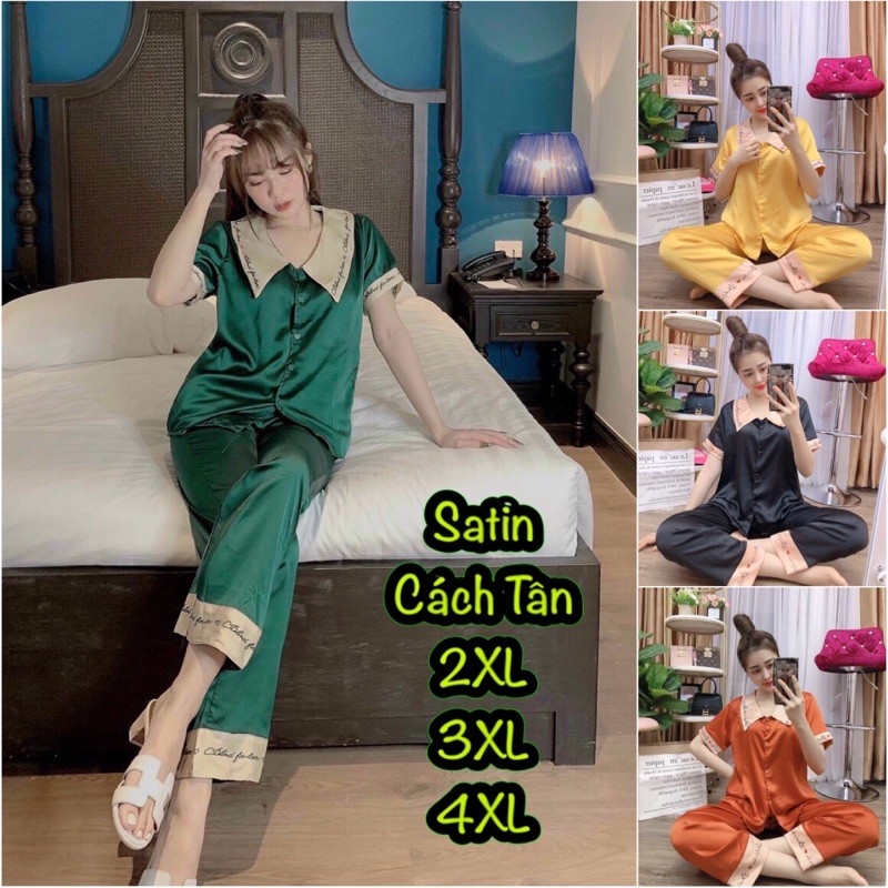 (45-110kg) Đồ Bộ Lụa Satin Bigsize cao cấp - chuẩn size - chất mát | BigBuy360 - bigbuy360.vn