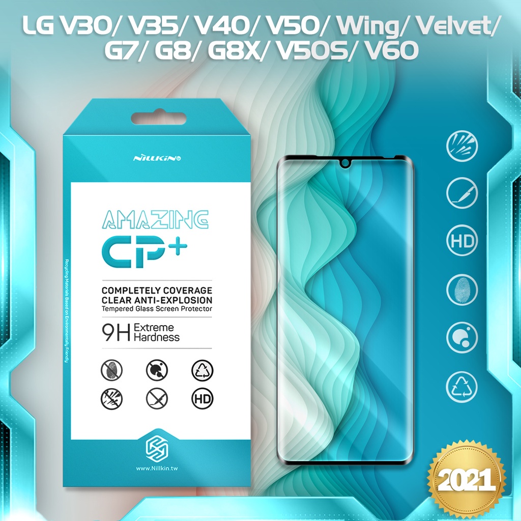 Kính cường lực Nillkin.tw mẫu 2021 cho LG V30/V35/V40/V50/Wing/Velvet/G7/G8X/V50S/V60 kính cong 3D keo viền siêu chắc