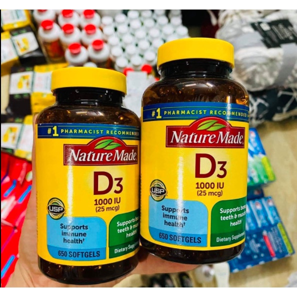 Date 4/24 Viên Uống Bổ Sung Vitamin Nature Made Vitamin D3 650v – Mỹ