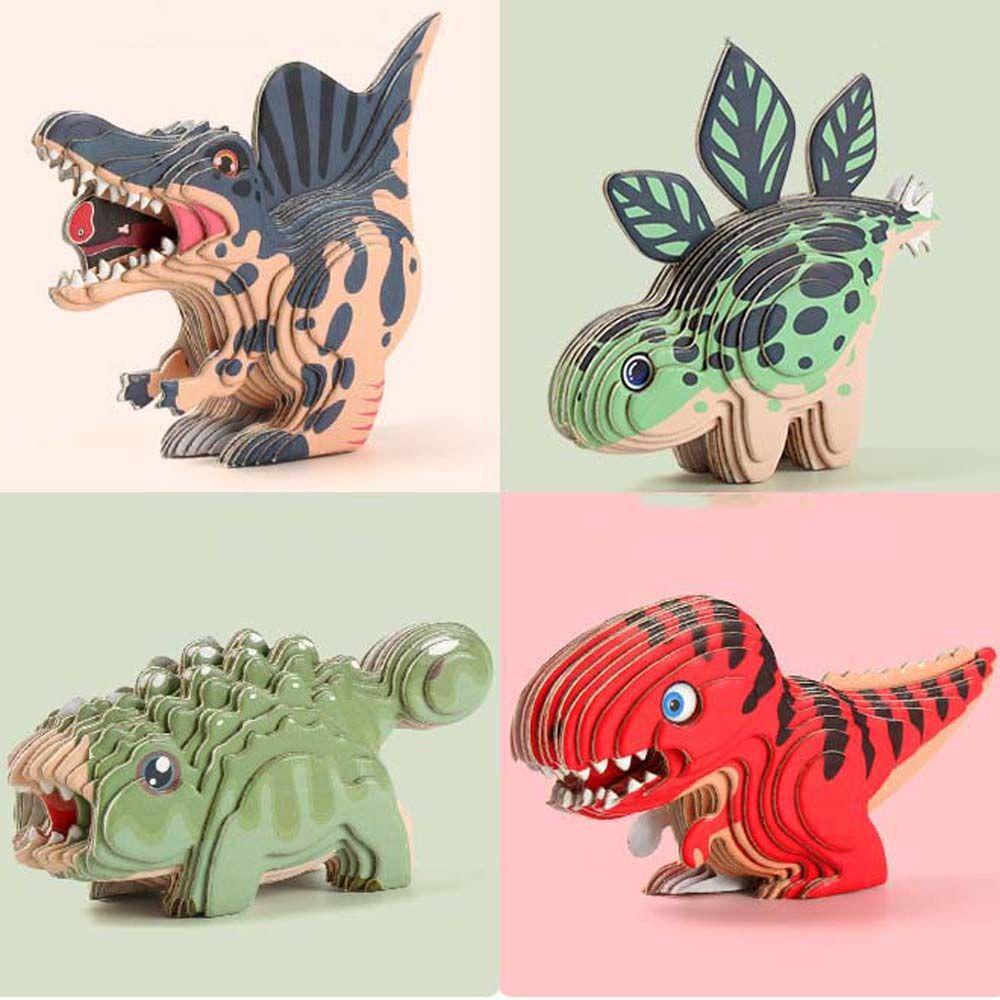 Bộ Đồ Chơi Xếp Hình Khủng Long 3D Bằng Giấy Thủ Công Sáng Tạo Dành Cho Trẻ Em Và Người Lớn