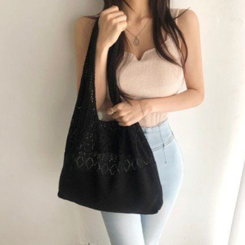 IELGY Túi Đeo Vai Dệt Phong Cách Nhật Bản Dành Cho Nữ