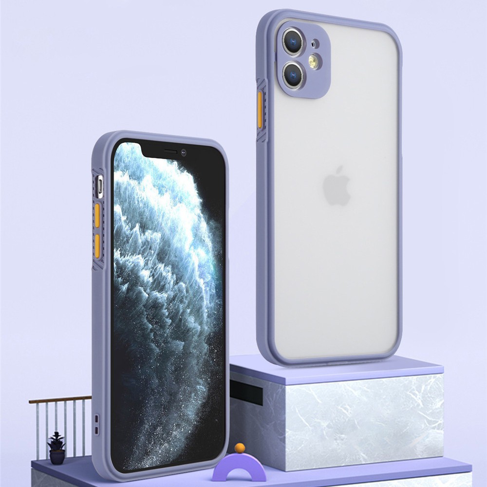 Ốp điện thoại mềm và nhám chống sốc bảo vệ camera cho iPhone 12 11 Pro Xs Max XR X 6 6s 7 8 Plus SE 2