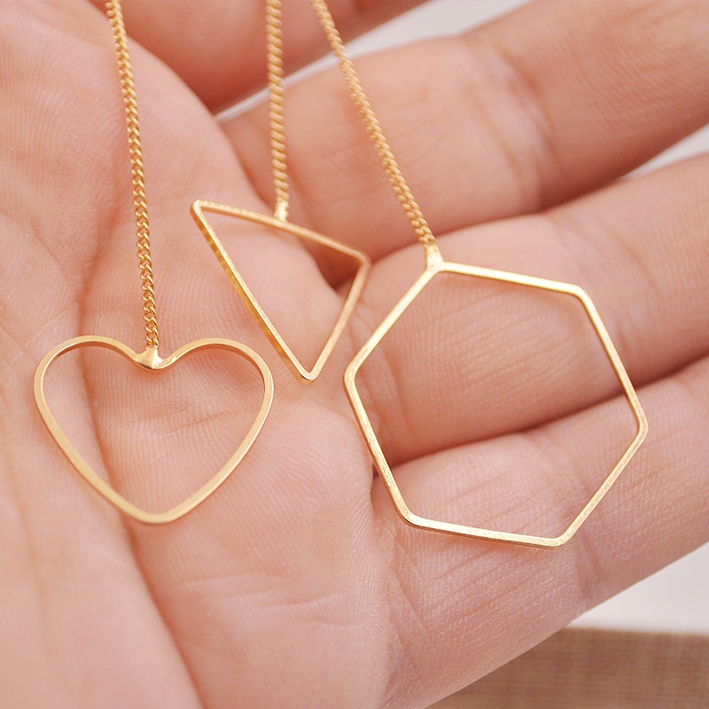 [Bayar Di Tempat] Hoa tai đơn giản kiểu Hàn Quốc hình trái tim dài hình học cho phụ nữ❤Yimi❤