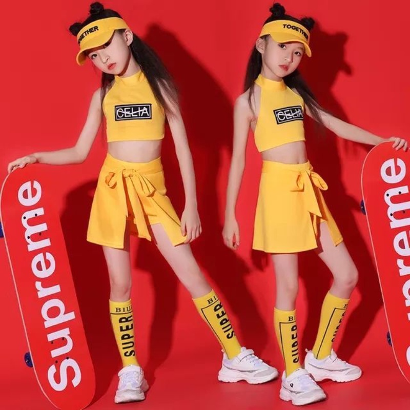 Children's jazz dance, hip-hop dance suit, Korean girls' group cheerleading performance suit for primary school students