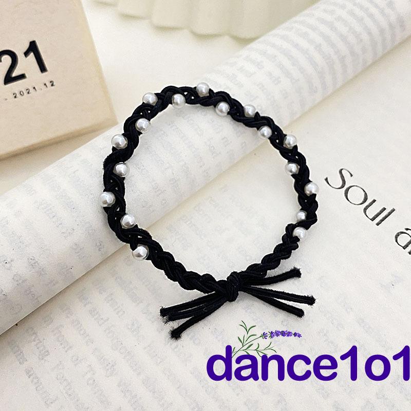 Dây buộc tóc đính ngọc trai màu kẹo cho nữ