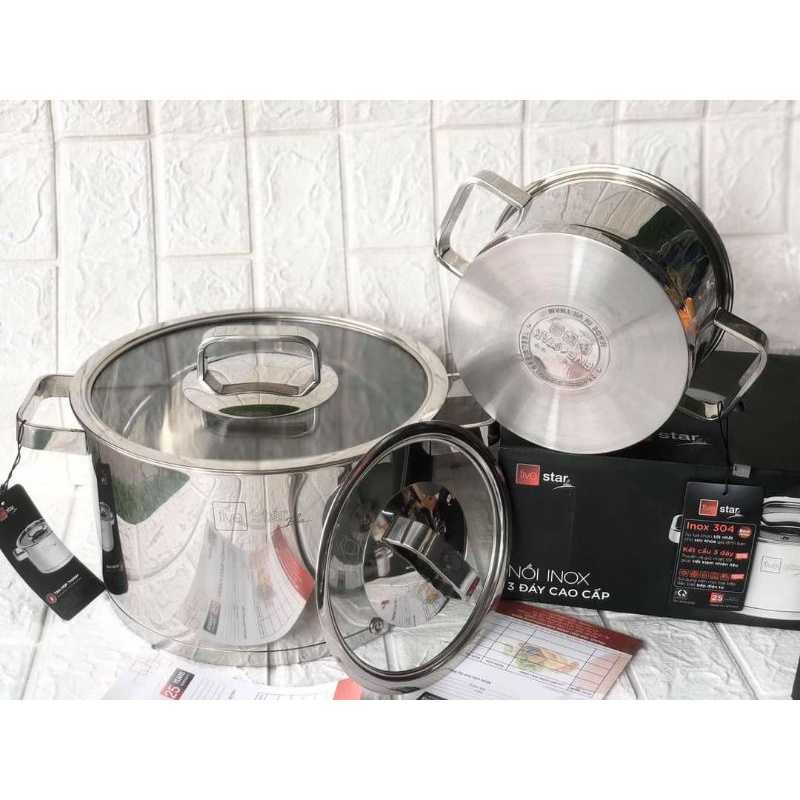 [ BẢO HÀNH 1 NĂM]Nồi inox 304 Fivestar 16-18-20-24cm-đun từ-giữ nhiêt tốt an toàn sức khỏe