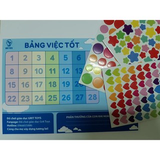 Bảng Việc Tốt - Phiếu khen thưởng -  Quà tặng giáo dục cho bé