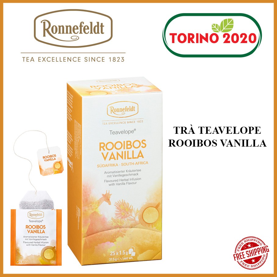 Trà Ronnefeldt tea ( Teavelope Rooibos Vanilla 1 hộp / 25 Sachets )