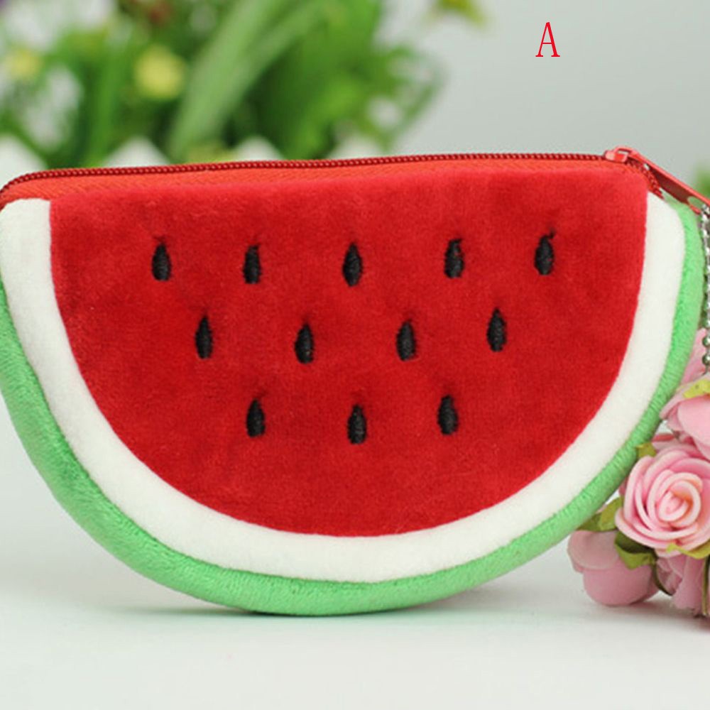 Túi vải đựng đồ có khóa kéo kiểu dáng trái cây dễ thương
