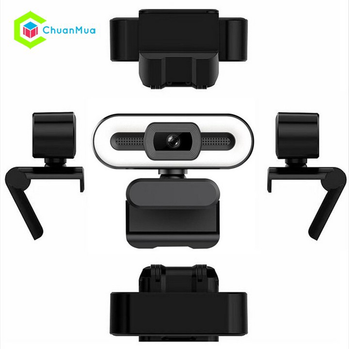 Webcam Máy Tính Có 2 Mic Đèn LED Trợ Sáng Full HD 2K / 1080p Cao Cấp ( Call Video, Hội Họp, Học Zoom, Laptop Wedcam ...)