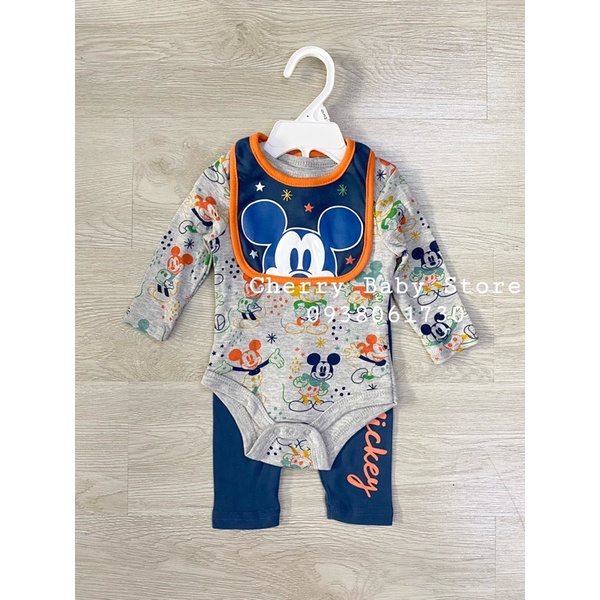 Set body tay dài cotton xuất dư disney cho bé trai và gái