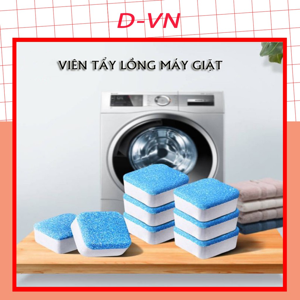 Viên tẩy lồng máy giặt - Vệ sinh máy giặt cửa ngang,cửa trên tại nhà loại sạch cặn bẩn vi khuẩn mùi hôi D-VN