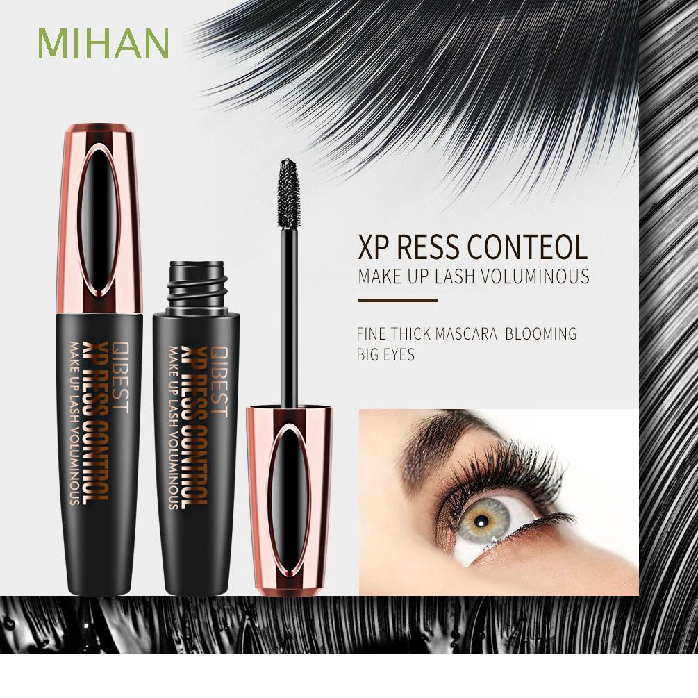 Mascara sợi lụa 4D đen làm dày mi kháng nước lâu trôi nhãn hiệu Qibest