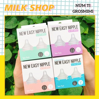 Núm ty bình sữa GROSMIMI Hàn Quốc chính hãng có 2 van thông hơi