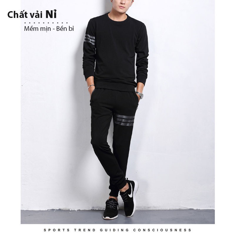 Bộ Quần áo nam thun thể thao 3 vạch 💖FREESHIP💖 mã TT75 đẹp jogger hot trend phong cách hàn quốc chất vải mềm mạ  ྇