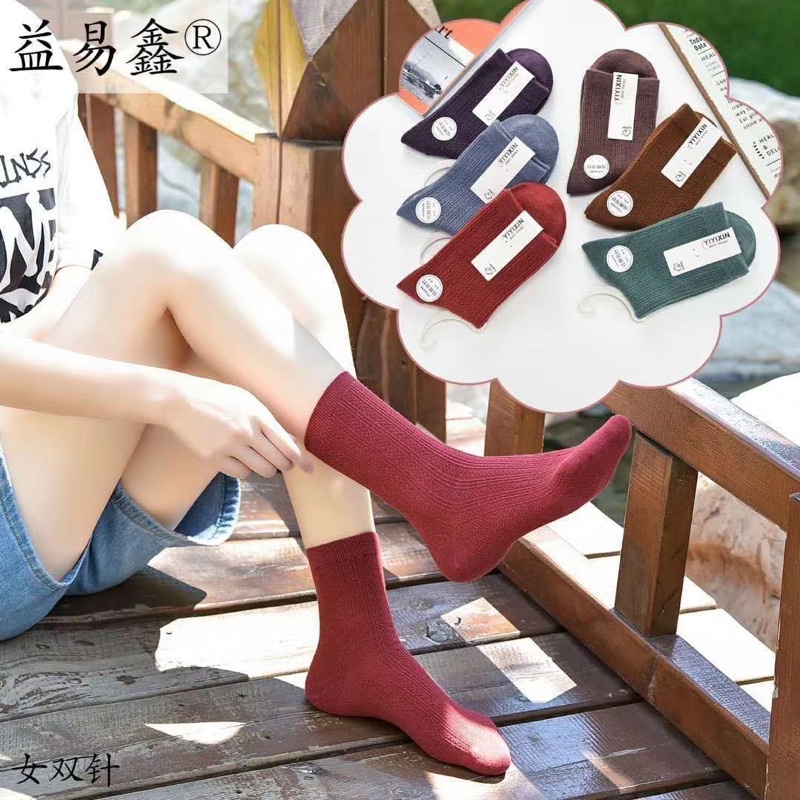 Tất Cổ Cao - Vớ.Tất Cổ Cao Vintage Gân Tăm Unisex [ Loại Đẹp ]