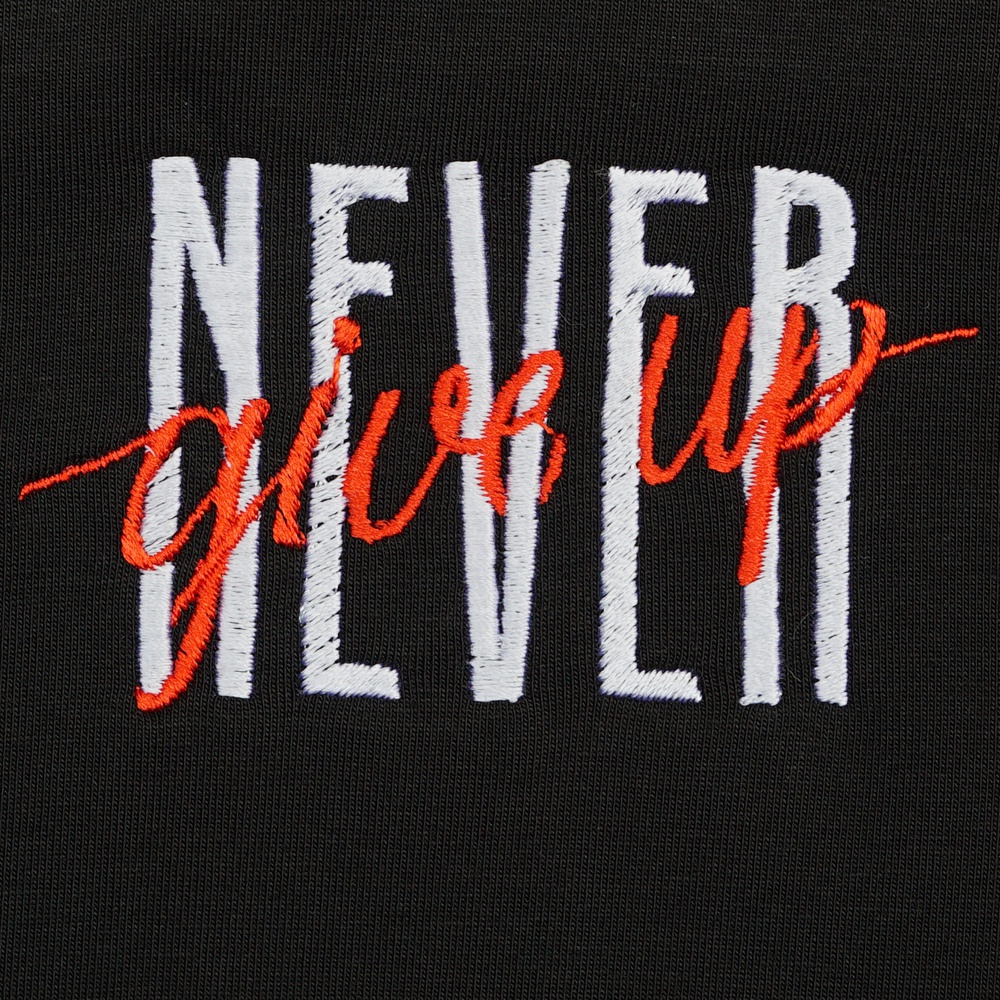 Áo thun Tay Lỡ MYO Thêu Chữ Never Give Up
