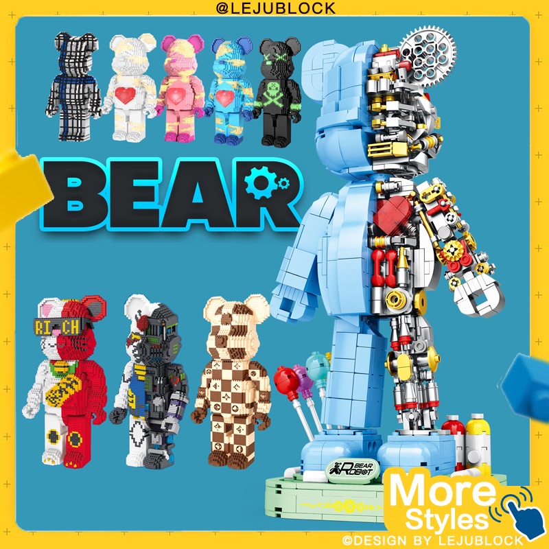 【LEJUBLOCK】khối xây dựng hình con gấu bearbrick nanoblock moc đồ chơi trẻ em quà tặng cho bé gái trang trí quà tặng valentine quà tặng kaws hình xếp hình giáng sinh quà tặng năm mới bộ xương phi hành gia pokemon người sắt
