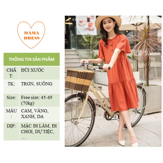 Váy Đầm bầu suông công sở đẹp giá rẻ thiết kế trẻ trung thời trang phù hợp đi làm - dự tiệc-đi chơi V25