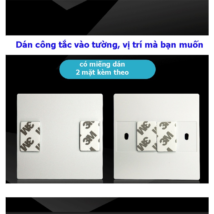 Công tắc điều khiển từ xa dán tường (GẮN TƯỜNG) 2 cổng  (kênh) điều khiển 2 đèn độc lập