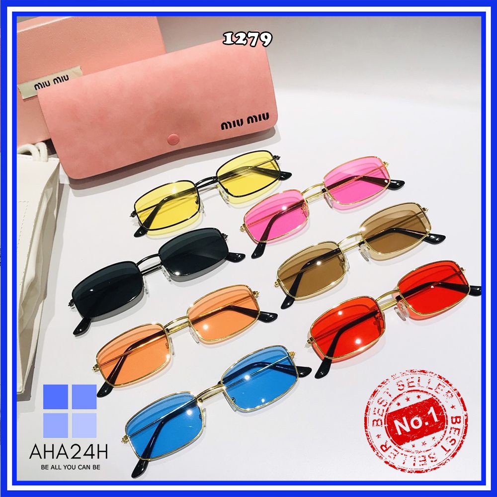 [Mã FARSSTGRE giảm 5K đơn bất kỳ] Mắt kính thời trang vuông nhiều màu gọng kính mát nam nữ hot trend sành điệu AH1279 | BigBuy360 - bigbuy360.vn