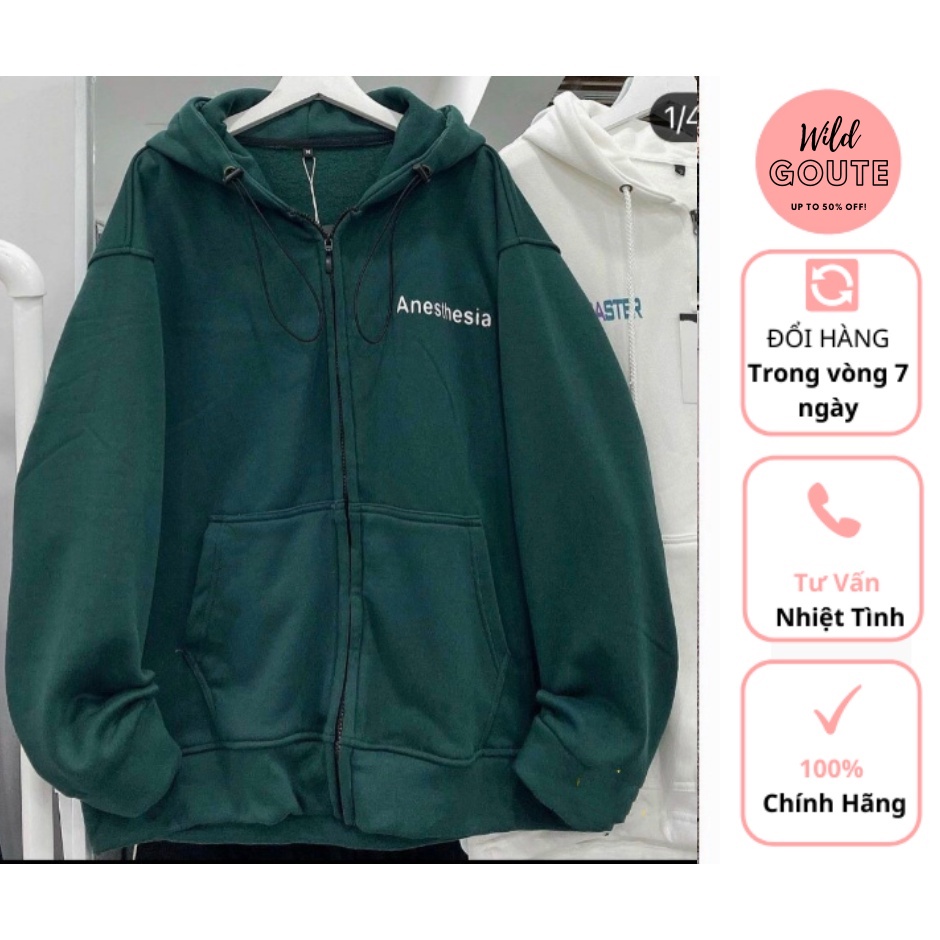 Áo Khoác Hoodie Xanh Anes Chất Liệu Nỉ Ngoại Ấm Áp Wild.Goute SP000780