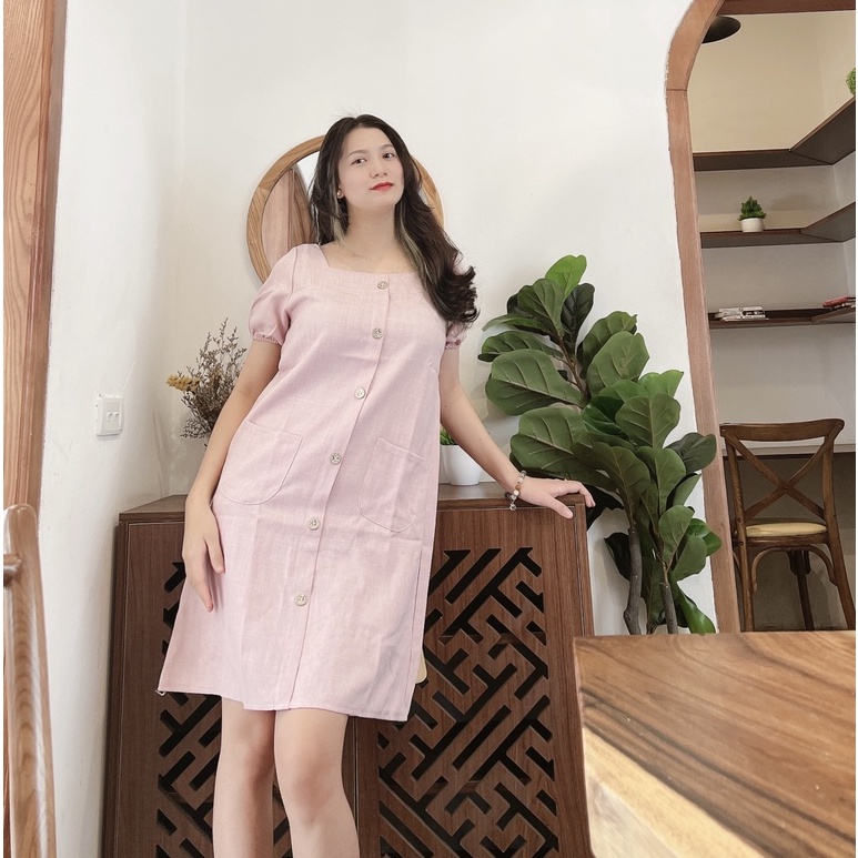 Đầm bầu cổ vuông thời trang thiết kế công sở MSP266 Mom and baby