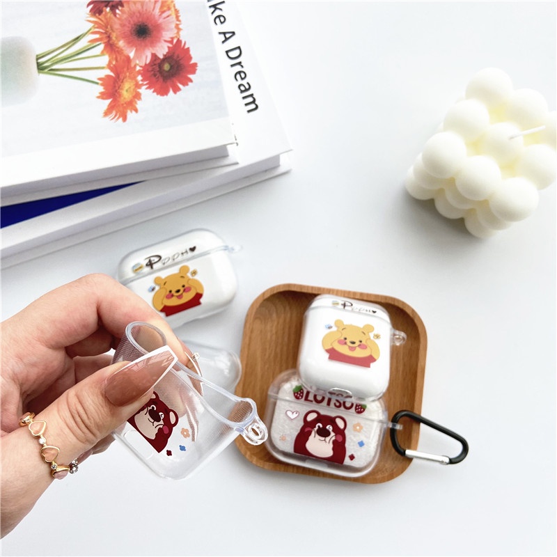 Vỏ Đựng Bảo Vệ Hộp Sạc Tai Nghe airpods 1/2/Pro Hình Gấu Pooh