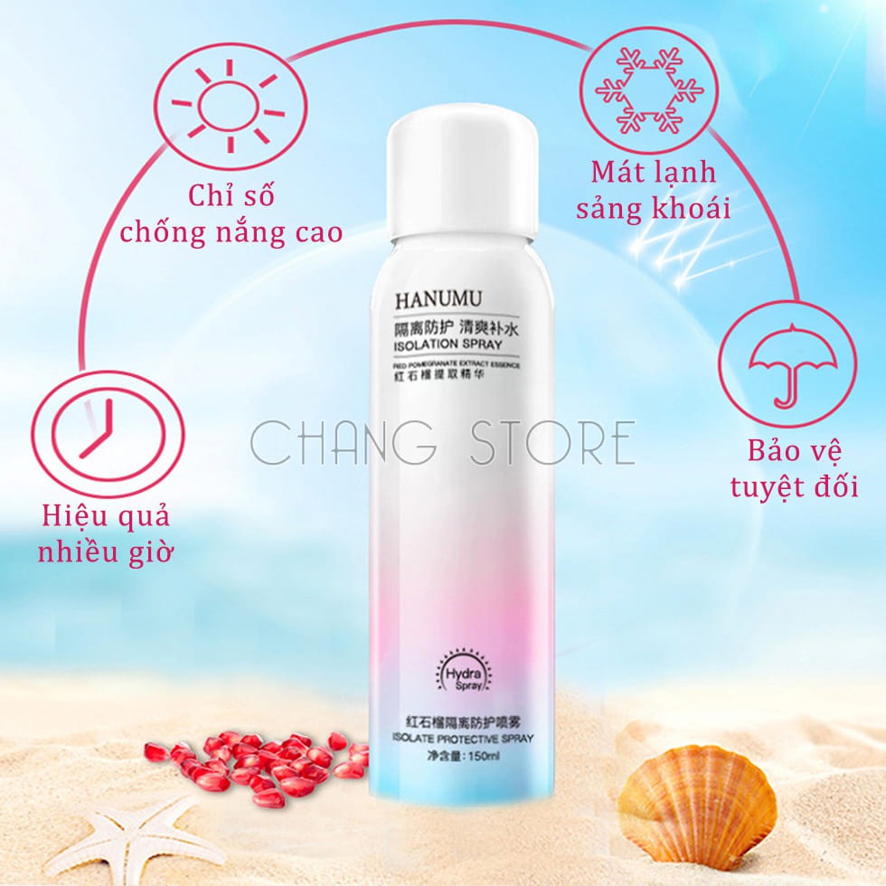 Xịt Chống Nắng Trắng Da HANUMU 150ml SPR35 Hiệu Quả