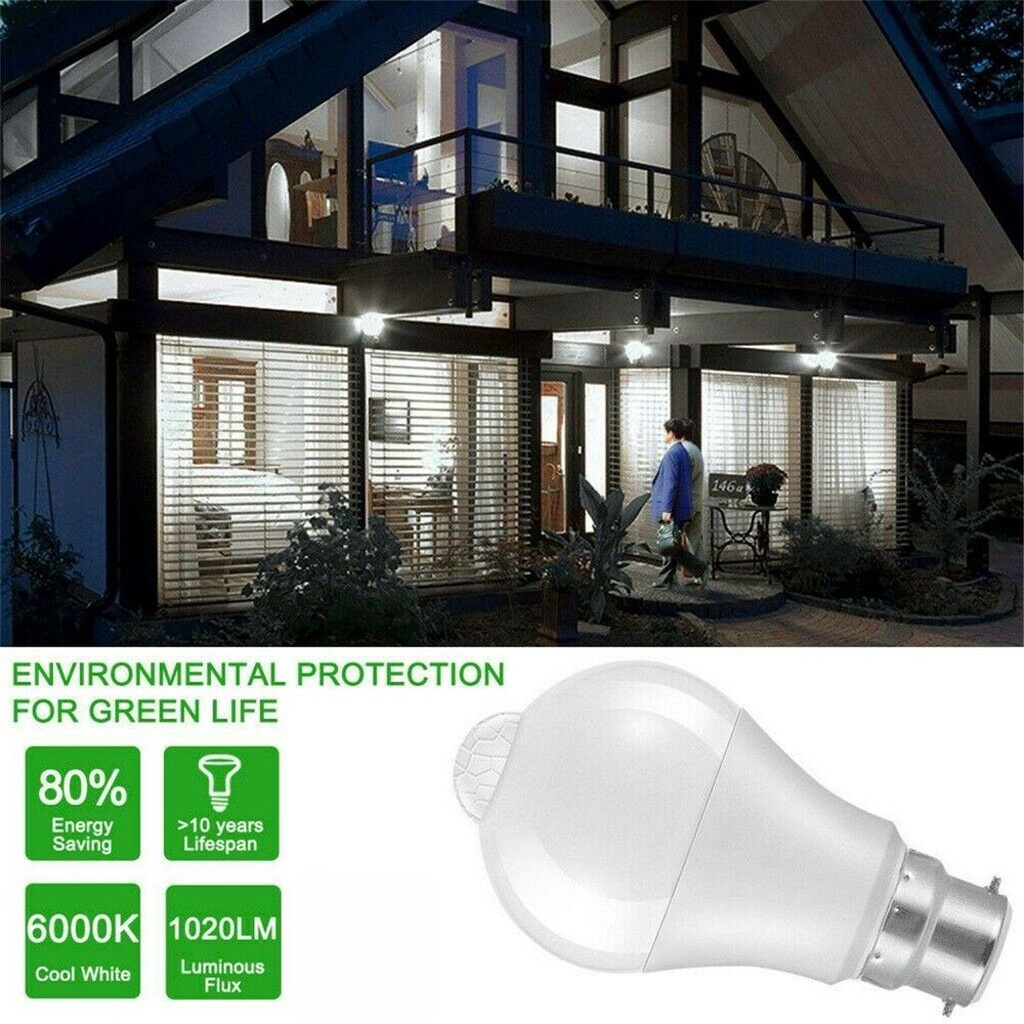 Bóng Đèn LED Cảm Biến Chuyển Động Tiết Kiệm Năng Lượng B22