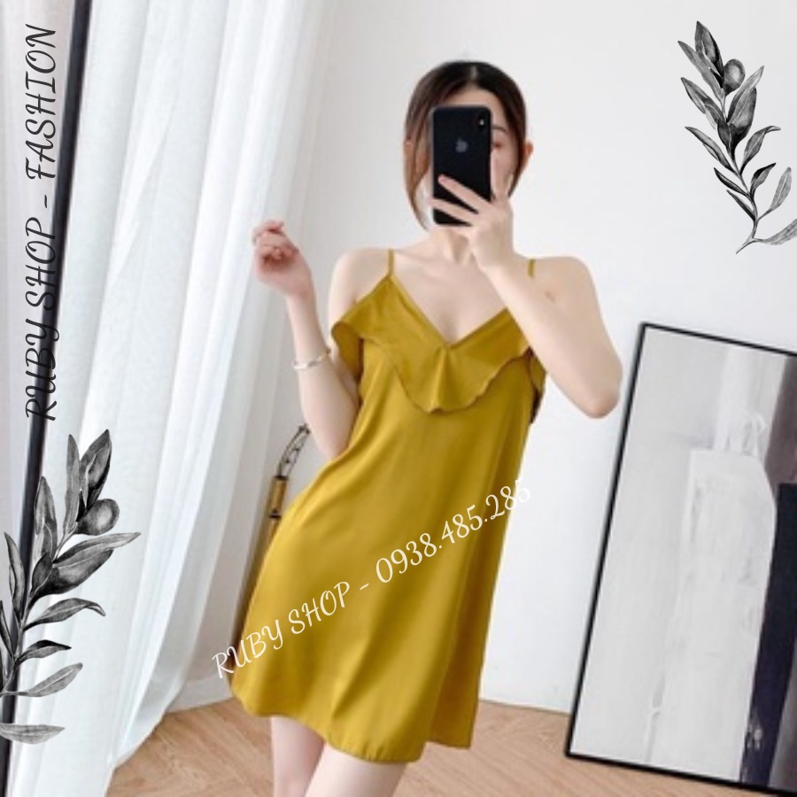 Đầm Ngủ Trơn Chất Liệu Lụa Satin Thương Hiệu Ruby shop Q22 - Hàng Cao Cấp