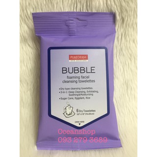 Khăn rửa mặt tạo bọt bong bóng PUREDERM (gói 6 miếng)