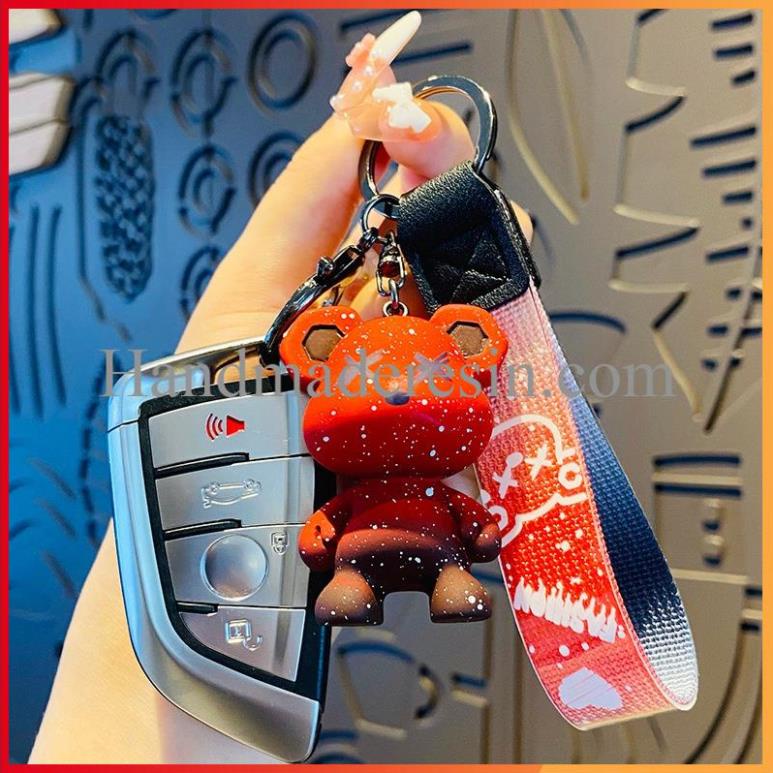 Handmade Móc Khóa Hoạt Hình Gấu Tắc Kè Hoa Sặc Sỡ