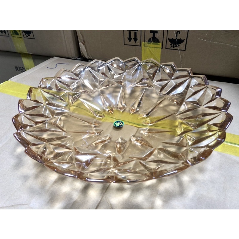 Đĩa/Dĩa Thủy Tinh Ánh Kim Cương Sang Đựng Trái Cây 3 Màu - HÀNG HOT