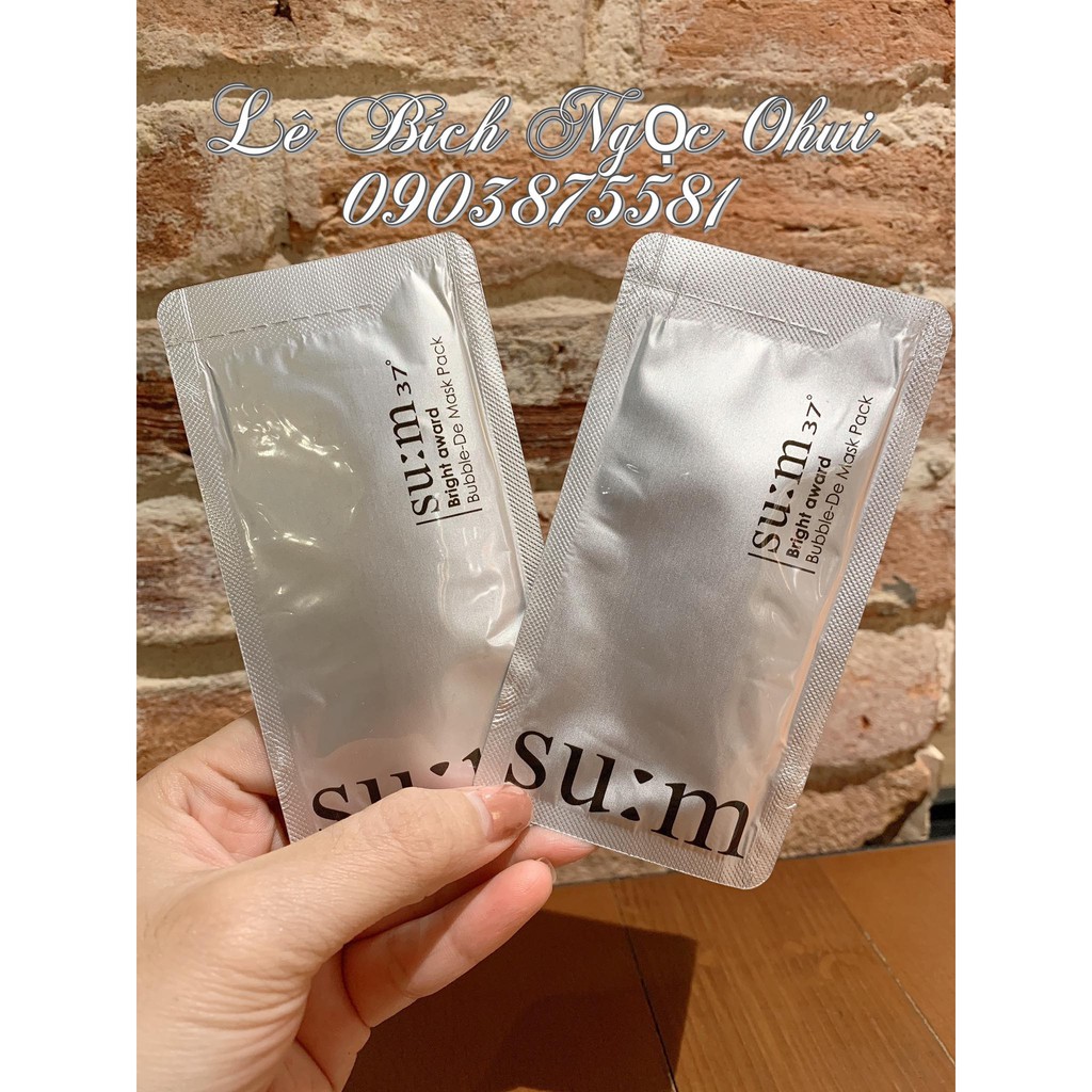 Combo 10 gói mặt nạ sủi bọt thải độc Sum Trắng - Su:m37 Bright Award Bubble-De Mask