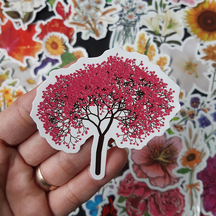 Bộ Sticker dán cao cấp chủ đề BÔNG HOA - FLOWERS - Dùng dán Xe, dán mũ bảo hiểm, dán Laptop...