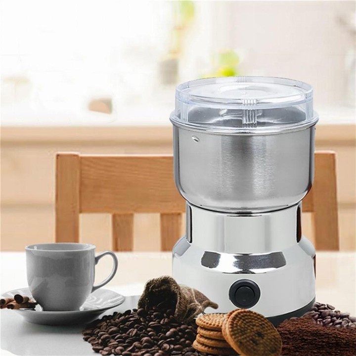 MÁY XAY CẦM TAY MINI XAY CAFE TIÊU ỚT KHÔ TIỆN DỤNG CHẤT LIỆU THÉP KHÔNG GỈ AN TOÀN CÓ 4 LƯỠI DAO SIÊU BÉN
