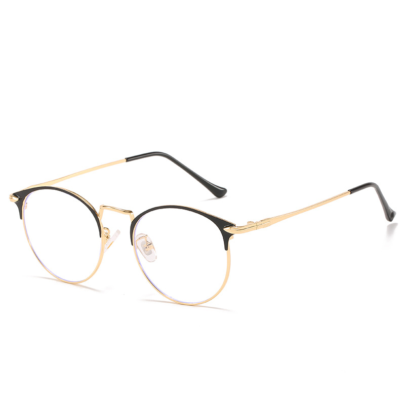 kính cận có độ -0.5~6.0 /Kính Cận Gọng Kim Loại Tròn Chống Ánh Sáng Xanh Có Độ Unisex/kính chống ánh sáng xanh/gọng kính cận kim loại /kính gọng vuông