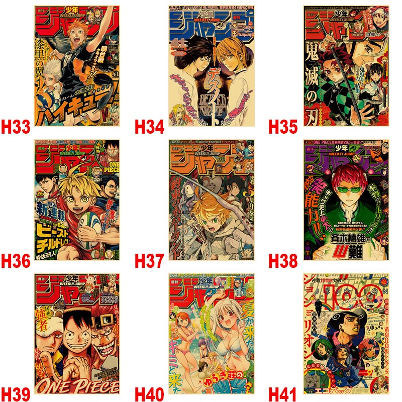 Poster Giấy Kraft Treo Tường Trang Trí In Hình Anime Attack on Titan Phong Cách Vintage