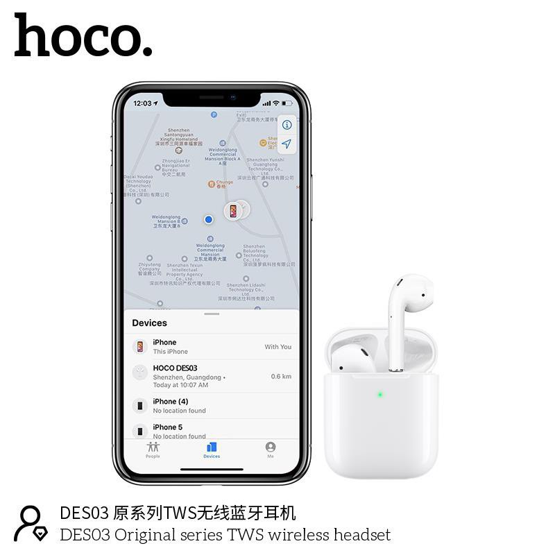 Tai nghe Bluetooth TWS Wireless Hoco DES03, định vị, đổi tên thiết bị, bluetooth 5.0, CHÍNH HÃNG BẢO HÀNH 24 THÁNG | BigBuy360 - bigbuy360.vn