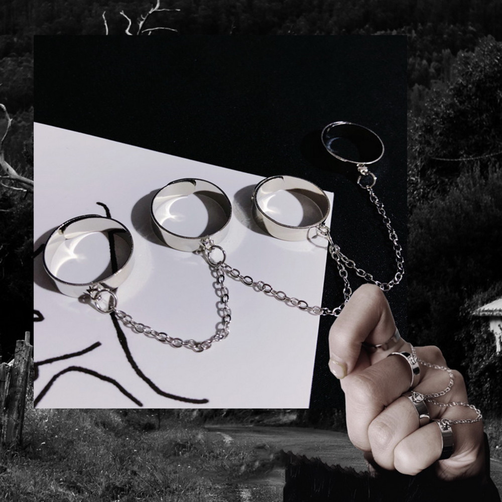 Set 4 Nhẫn Đeo Tay Kim Loại Phong Cách Retro Cho Nữ