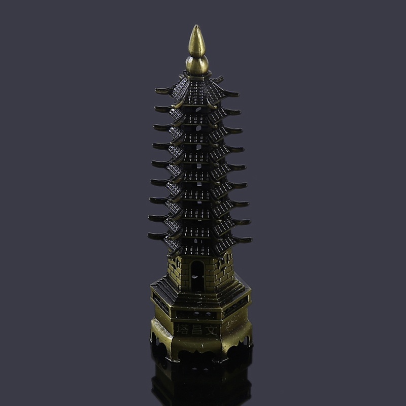 Zinc Alloy 3D Model China Wenchang Pagoda Tower Statue Souvenir Gift Home Decoration Metal Handicraft