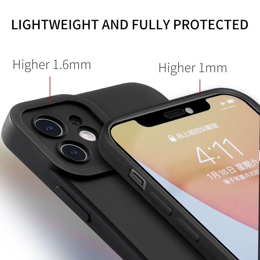 Ốp lưng JURSUE mềm chống bẩn hình dễ thương đẹp đen Cho iPhone 13 12 11 Pro Max SE 2020 X XR XS 8 7 ip 6S 6 Plus Y2119