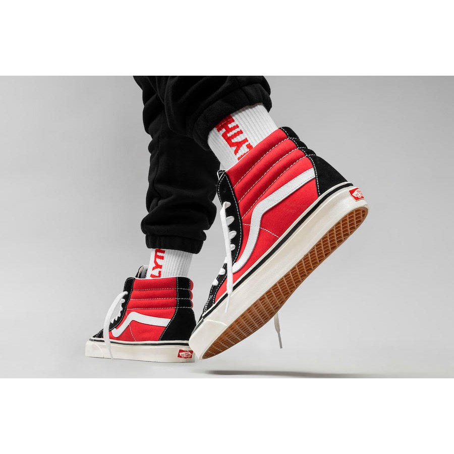 Giày Vans Chính Hãng Sk8 Hi Black Red