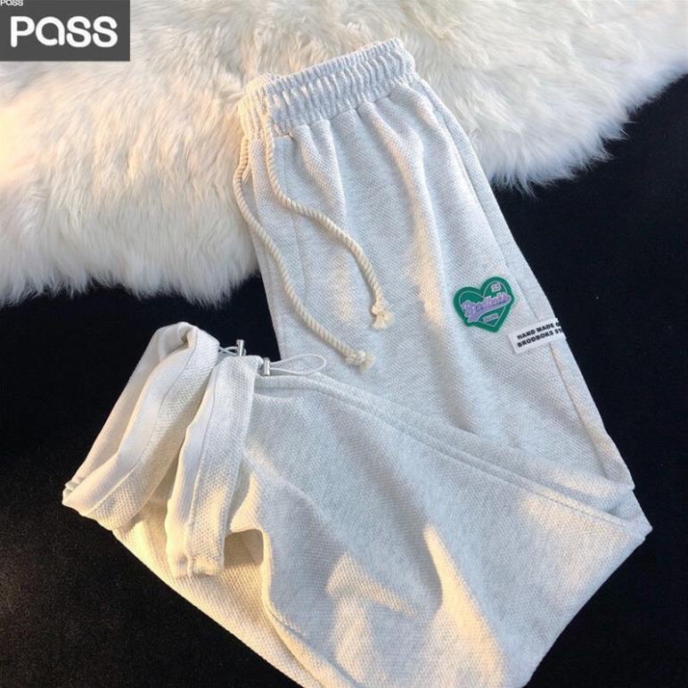 [ẢNH THẬT-SẴN] Quần Nỉ Tim Rút Ống Rộng Ulzzang Unisex Hàn Quốc