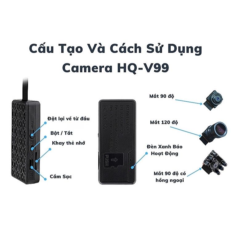 Camera quan sát HQ V99 4k có hỗ trợ hồng ngoại và xem trực tiếp từ xa qua điện thoại | BigBuy360 - bigbuy360.vn