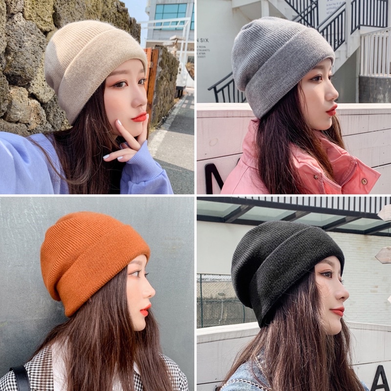 Mũ Len Trơn Beanie Nhiều Màu Cho Nam Nữ 30cm